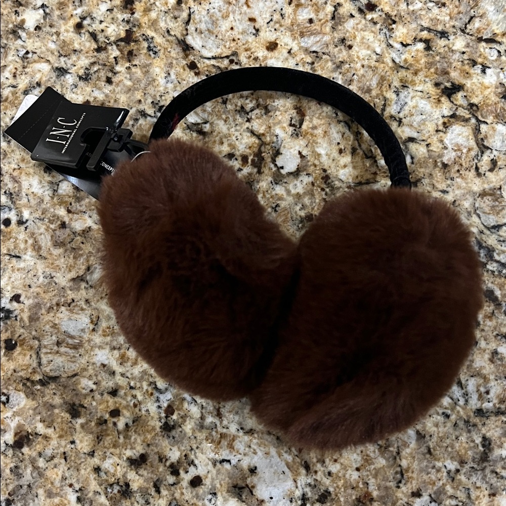 New - INC International Concepts Faux-fur Earmuffs in Brown - Picture 2 of 4